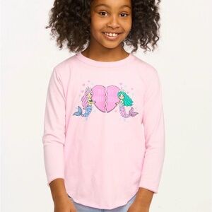 Chaser Pink “Best Friends” Mermaid Long Sleeve Tee